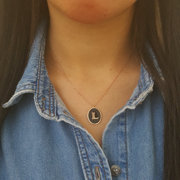 Beelo Silver 925K Gümüş Mineli L Harf Kolye