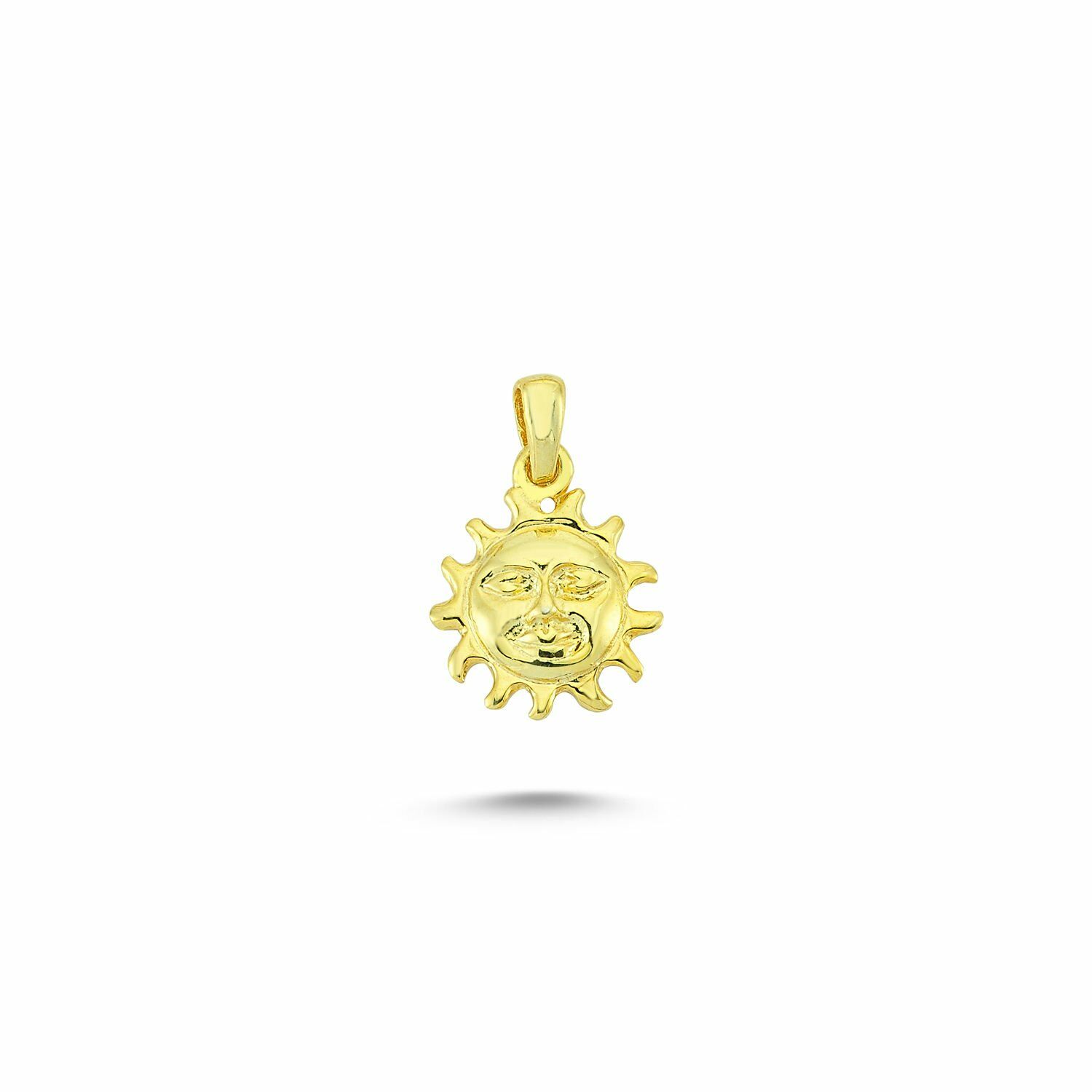 Beelo Gold 14K Altın Taşlı Güneş Kolye Ucu