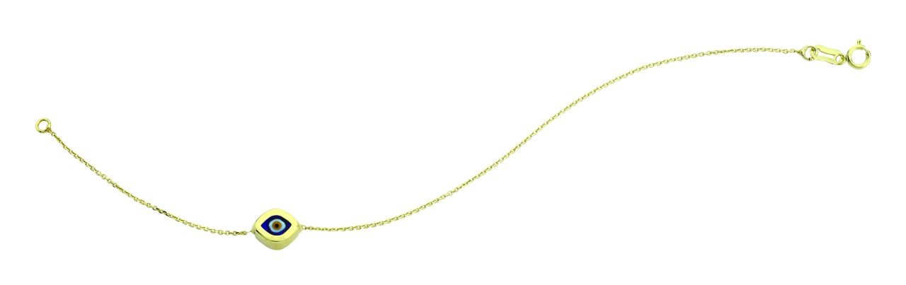 Beelo Gold 14K Altın   Mineli  Nazar  Bileklik