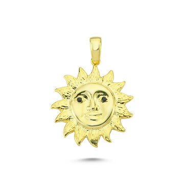 Beelo Gold 14K Altın Taşlı Güneş Kolye Ucu