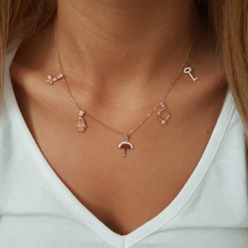 Beelo Silver  Altın K. 925K Gümüş  Şans Kolye
