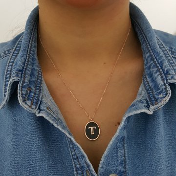 Beelo Silver 925K Gümüş Mineli T Harf Kolye