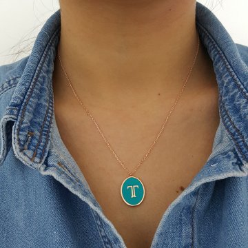 Beelo Silver 925K Gümüş Mineli T Harf Kolye