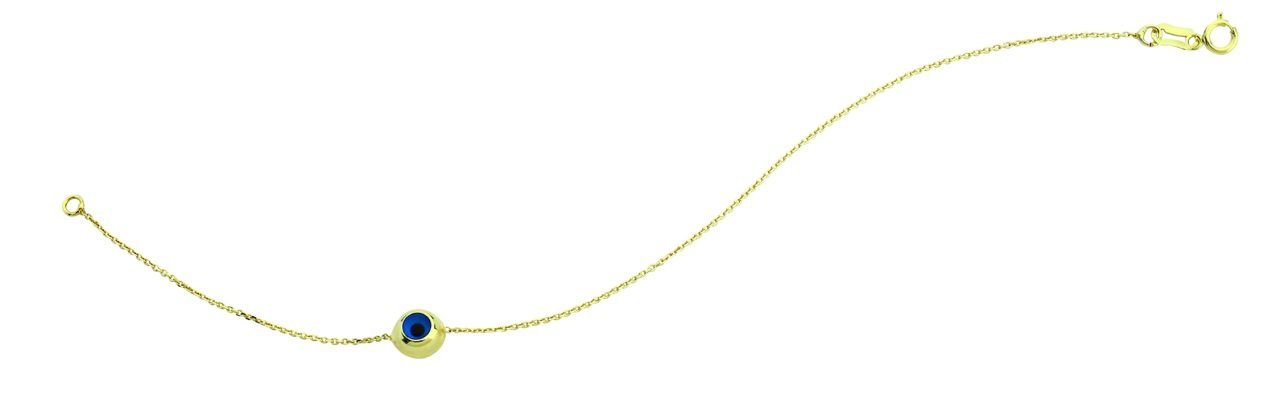 Beelo Gold 14K Altın   Mineli  Nazar  Bileklik