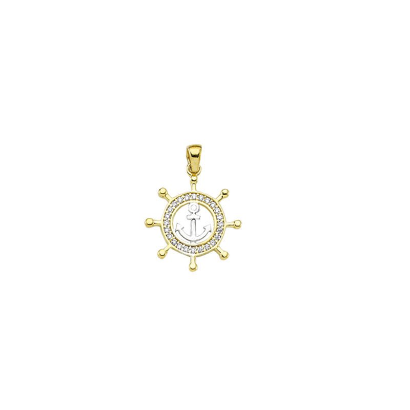 Beelo Gold 14K Altın Dümen Çapa Denizci Kolye Ucu