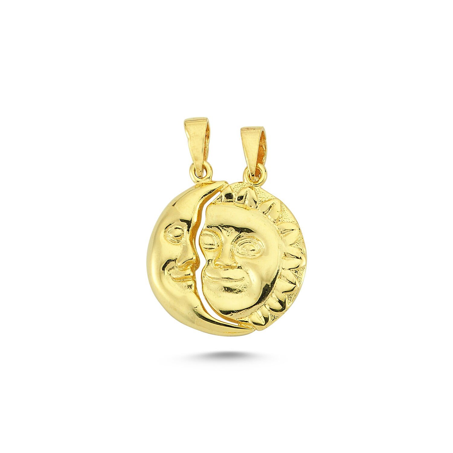 Beelo Gold 14K Altın Ay Güneş Kolye Ucu