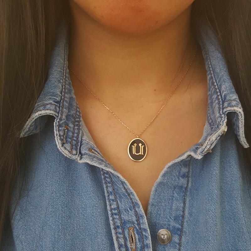 Beelo Silver 925K Gümüş Mineli Ü Harf Kolye