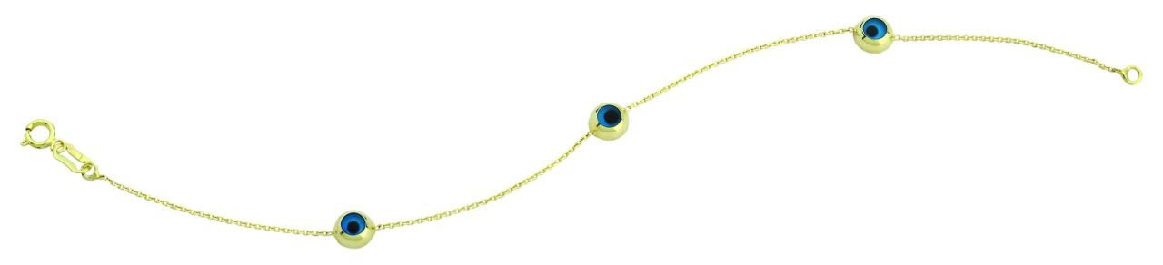 Beelo Gold 14K Altın   Mineli  Nazar  Bileklik