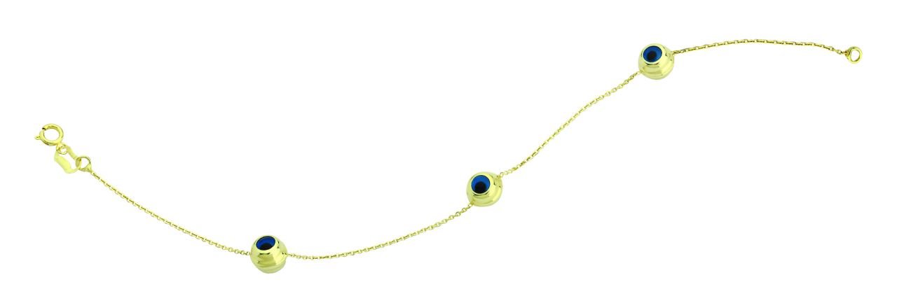 Beelo Gold 14K Altın   Mineli  Nazar  Bileklik