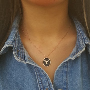 Beelo Silver 925K Gümüş Mineli Y Harf Kolye