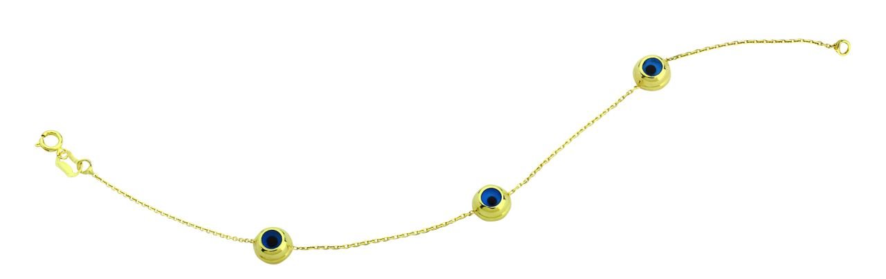 Beelo Gold 14K Altın   Mineli  Nazar  Bileklik