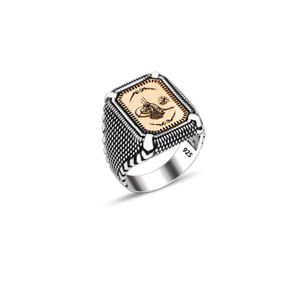 Beelo Silver 925K Gümüş Osmanlı Tuğrası Erkek Yüzük