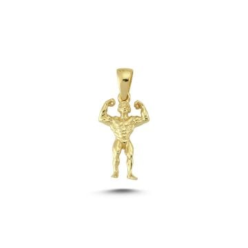 Beelo Gold 14K Altın Body Bulding Kolye Ucu
