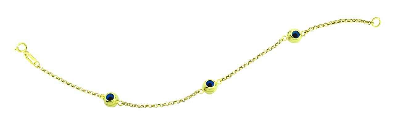 Beelo Gold 14K Altın   Mineli  Nazar  Bileklik