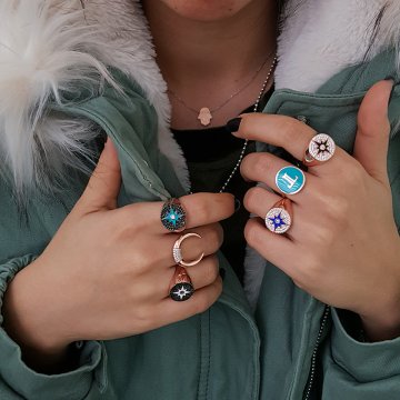 Beelo Silver  925K Gümüş Kutup Yıldızı Yüzük