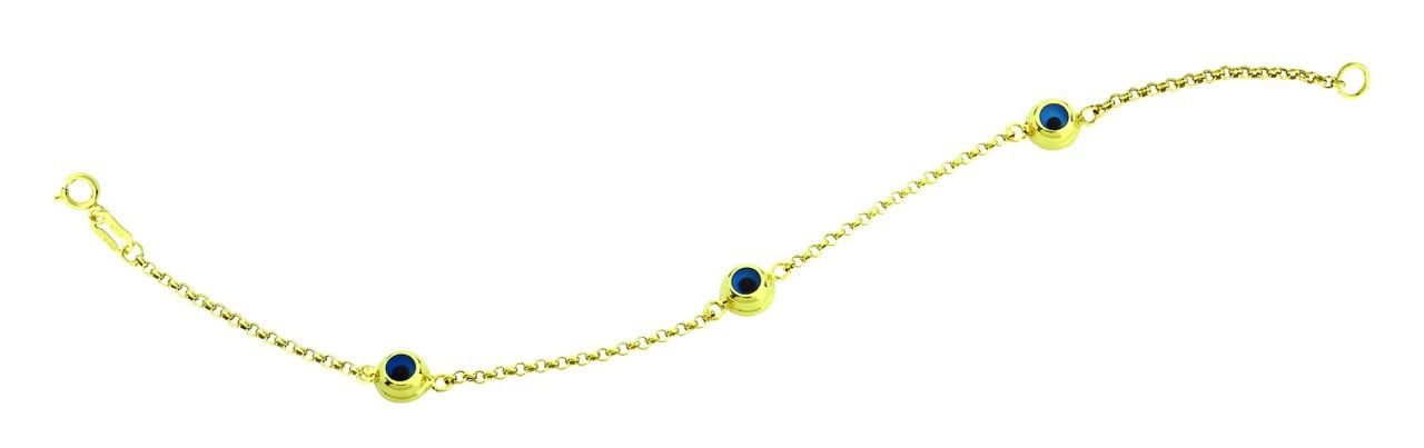 Beelo Gold 14K Altın   Mineli  Nazar  Bileklik