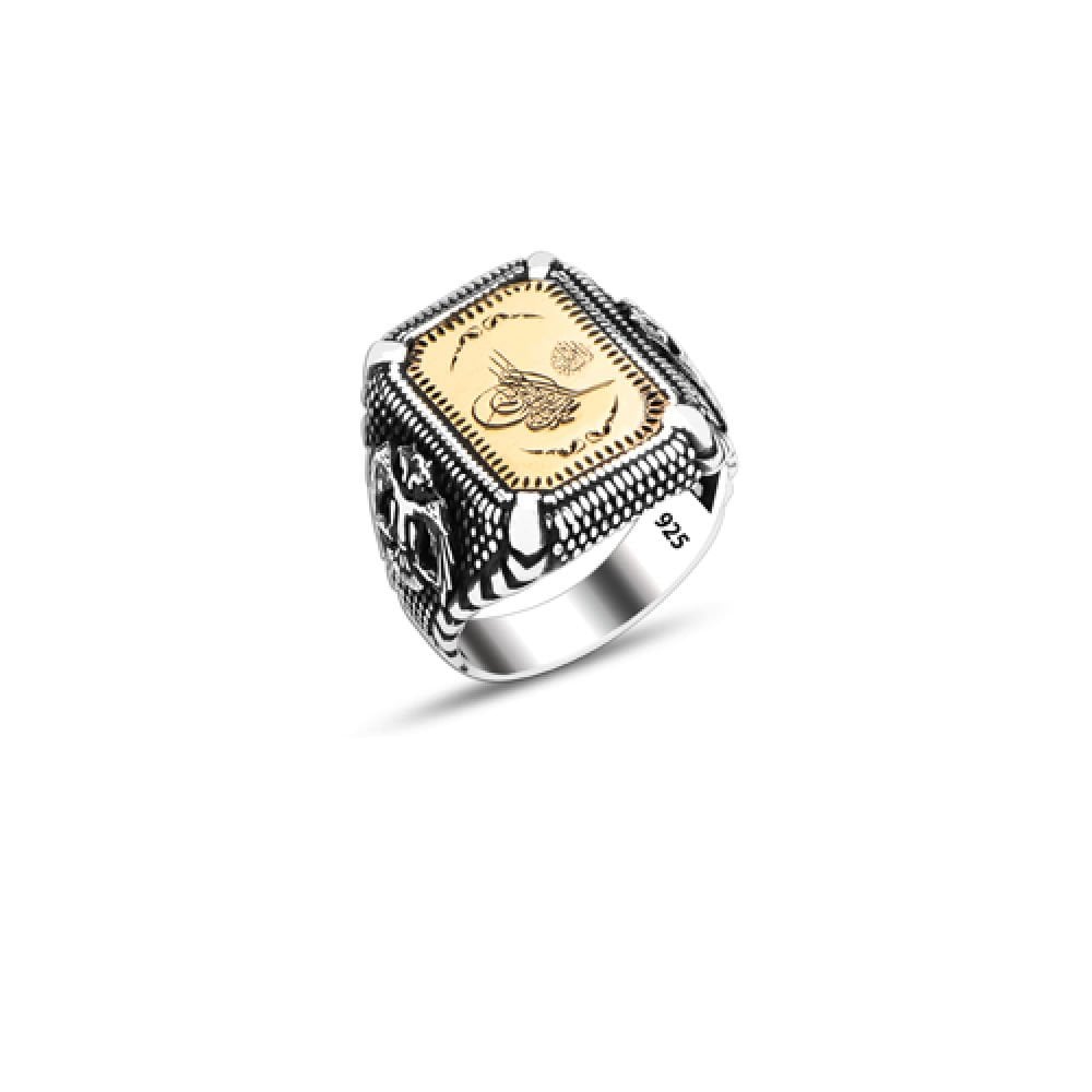 Beelo Silver 925K Gümüş Osmanlı Tuğrası Erkek Yüzük