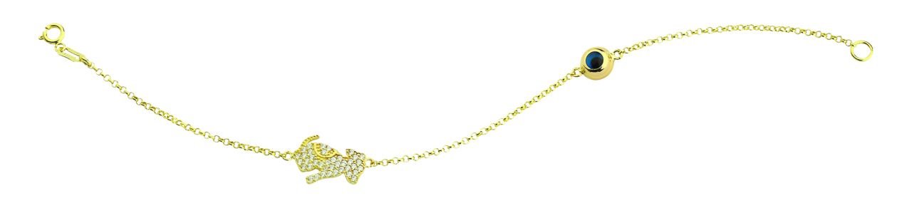 Beelo Gold 14K Altın   Mineli  Nazar  Bileklik