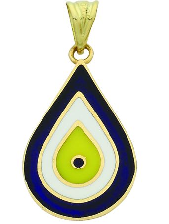 Beelo Gold 14K Altın Nazar Su Damlası Kolye Ucu