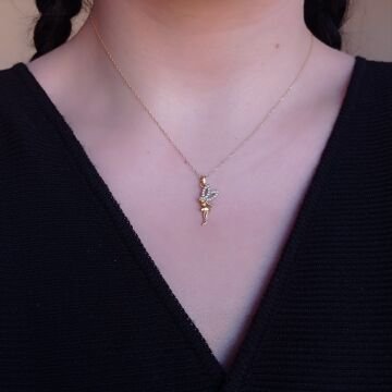 Beelo Gold 14K Altın Peri Melek Kolye Ucu