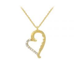 Beelo Gold 14K Altın Taşlı Kalp Kolye BGKL134