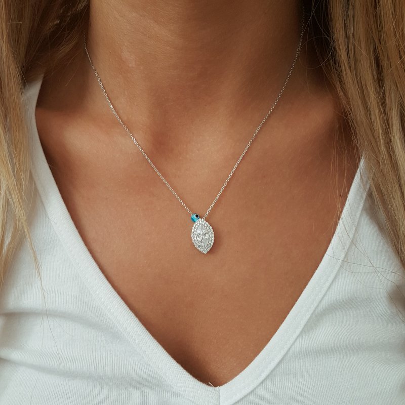 Beelo Silver 925K Gümüş Tasarım Nazar Kolye