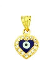 Beelo Gold 14K Altın Nazar Kalp Kolye Ucu