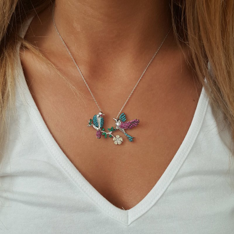 Beelo Silver Gümüş 925K Gümüş Tasarım Kuş Kolye