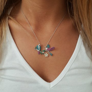 Beelo Silver Gümüş 925K Gümüş Tasarım Kuş Kolye