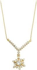 Beelo Gold  14K Altın Renkli Taşlı Kar Tanesi Kolye BGGRT001