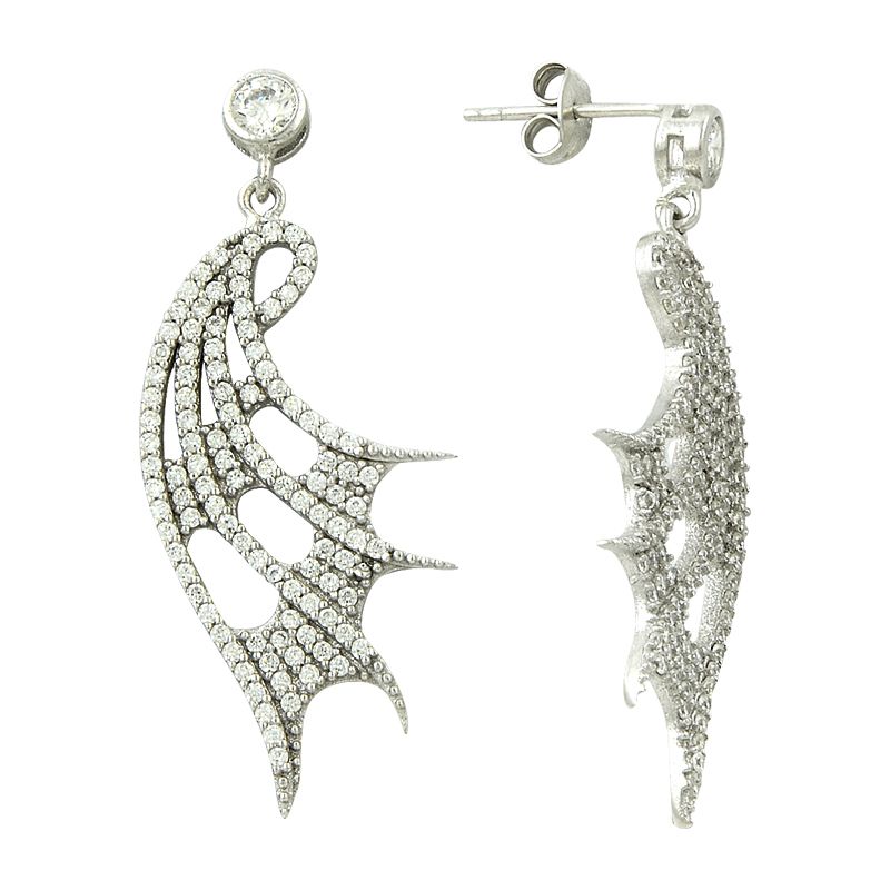 Beelo Silver 925K Gümüş Kelebek Kanadı Sallantı Küpe