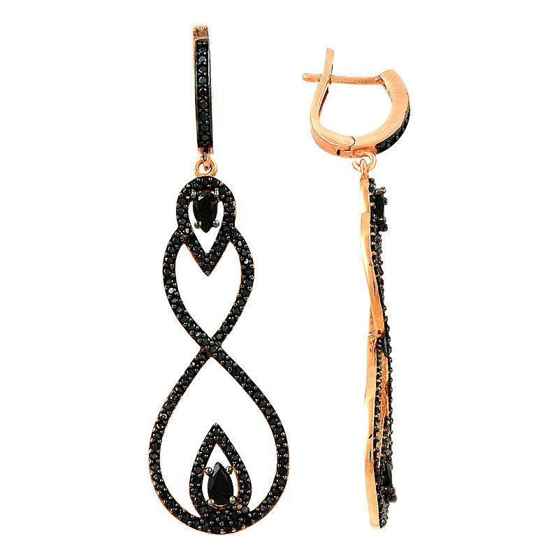 Beelo Silver Rose Altın K. 925K Gümüş Sonsuzluk Sallantı Küpe