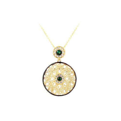Beelo Gold 14K Altın Taşlı Zümrüt Kolye BGKL146