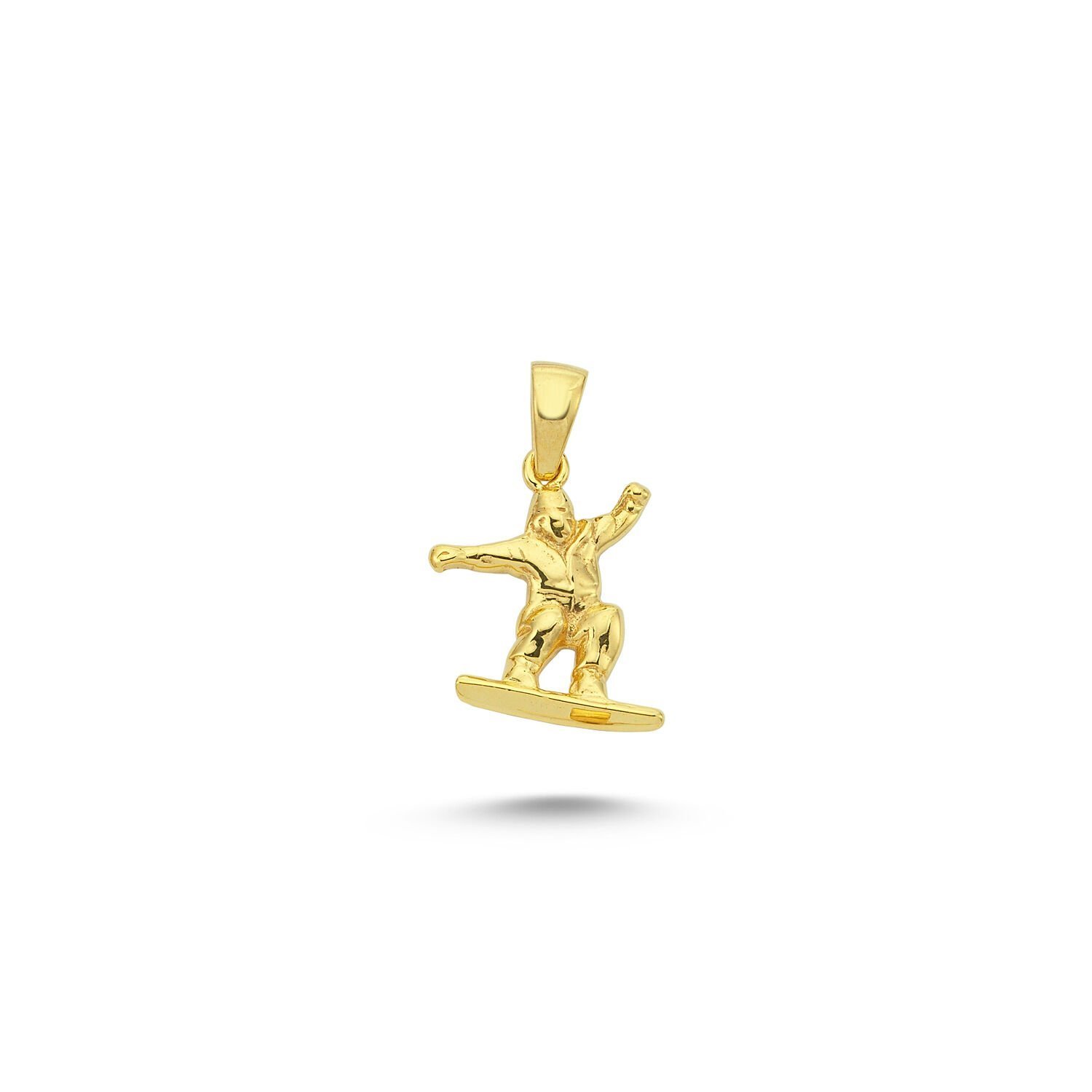 Beelo Gold 14K Altın Snowboarder Kolye Ucu