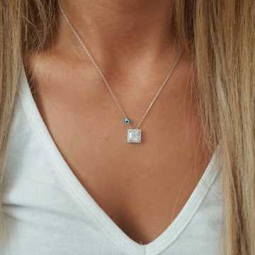 Beelo Silver Gümüş 925K Gümüş  Taşlı  Tasarım  Kolye