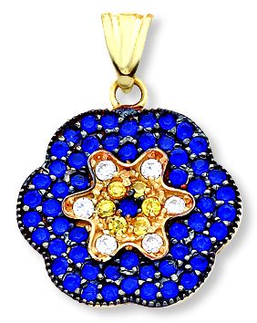 Beelo Gold 14K Altın Nazar Papatya Kolye Ucu