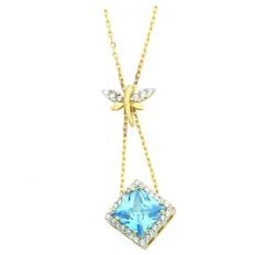 Beelo Gold  14K Altın Renkli Taşlı Yusufcuk Kolye BGGRT008