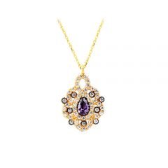 Beelo Gold 14K Altın Ametist Osmanlı Kolye BGKL156