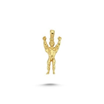 Beelo Gold 14K Altın Body Bulding Kolye Ucu