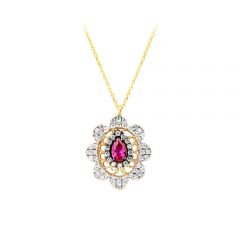 Beelo Gold 14K Altın Yakut Osmanlı Kolye BGKL157