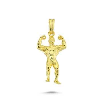 Beelo Gold 14K Altın Body Bulding Kolye Ucu