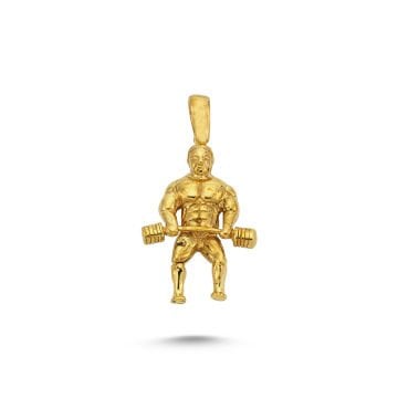 Beelo Gold 14K Altın Halterci Kolye Ucu
