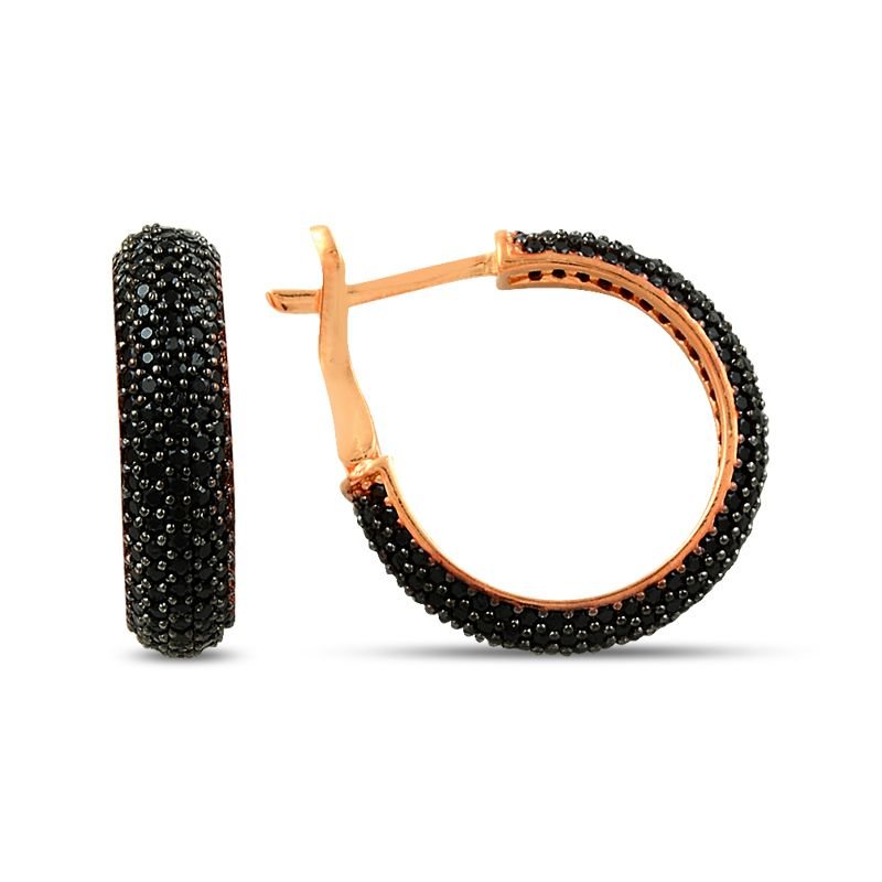 925K Gümüş Tamtur 5 Sıra Halka Küpe '' Orta ''