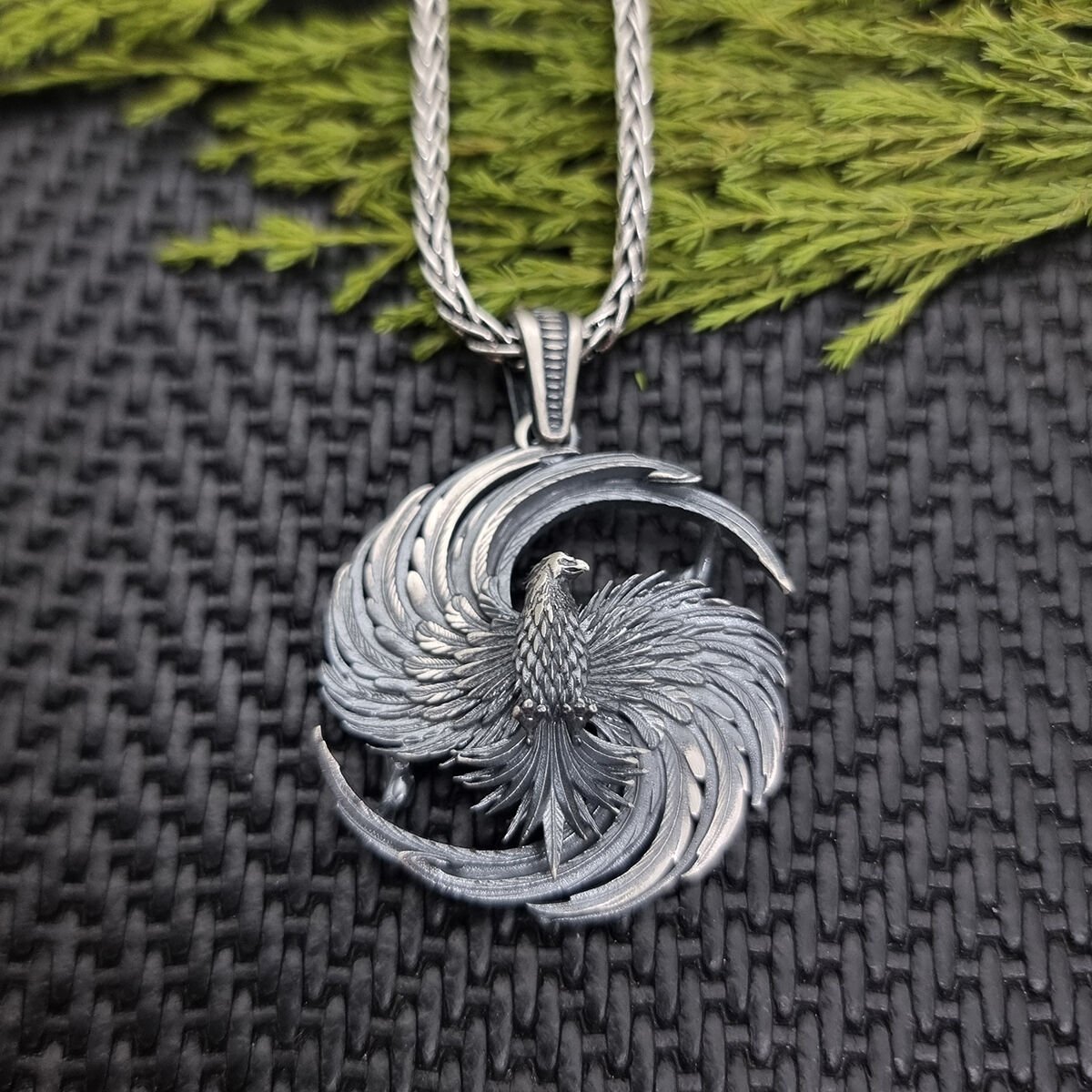 Beelo Silver 925 Ayar Gümüş Küllerinden Doğan Anka Kuşu Erkek Kolye