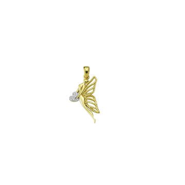 Beelo Gold 14K Altın Peri Melek Kalp  Kolye Ucu