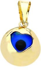 Beelo Gold 14K Altın Nazar Kalp Kolye Ucu