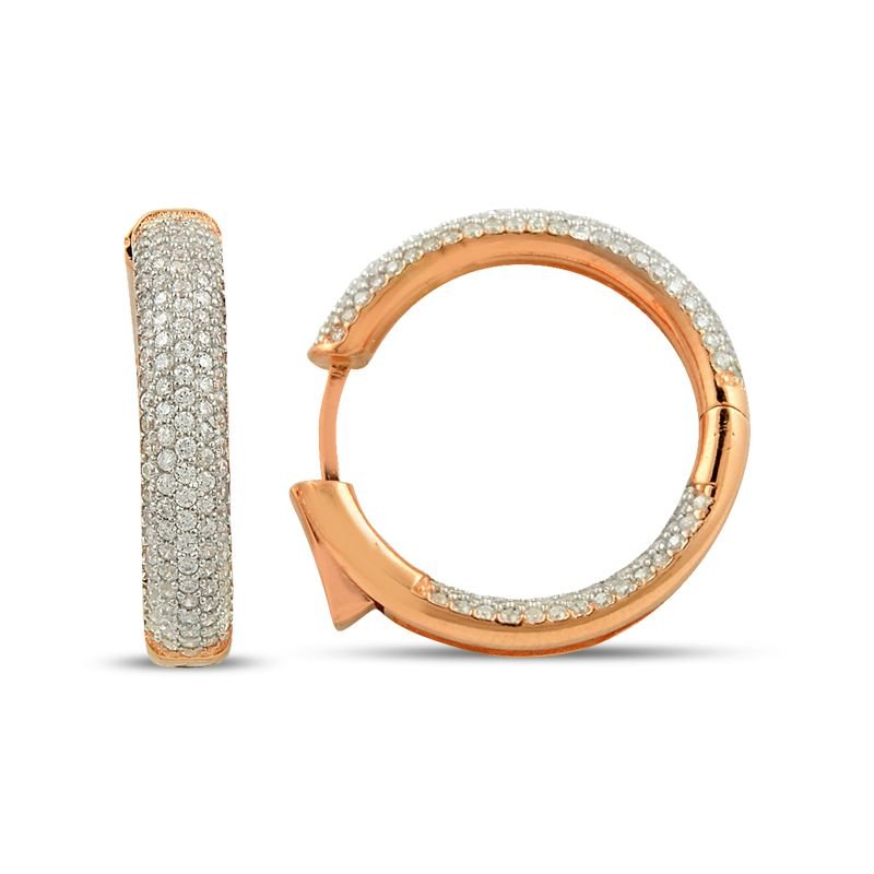 925K Gümüş Tamtur Tasarım Beyaz Taşlı Küpe