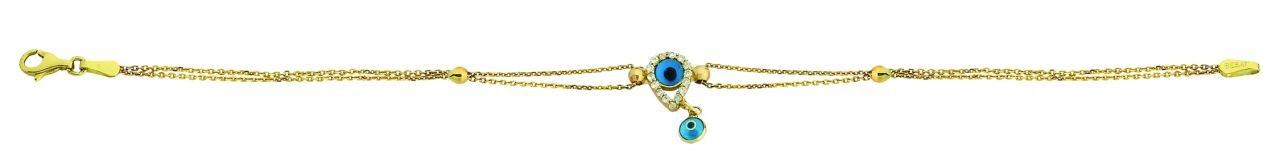 Beelo Gold 14K Altın   Mineli  Nazar  Bileklik
