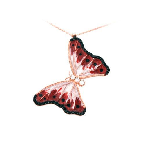 Beelo Silver Rose Altın K. 925K Gümüş Kelebek Kolye SNC1529