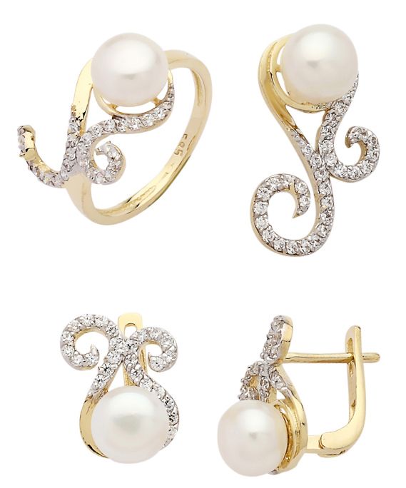 Beelo Gold 14K Altın İnci Set BGTİN013
